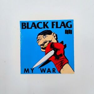 Black Flag Band Sticker Blue Vintage 1990's Punk Rock Henry Rollins Rare